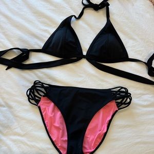 PINK Black swimsuit top & bottoms